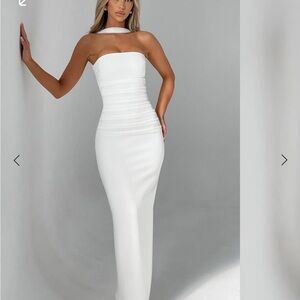 Elegant White Strapless Dress BabyBoo Dress